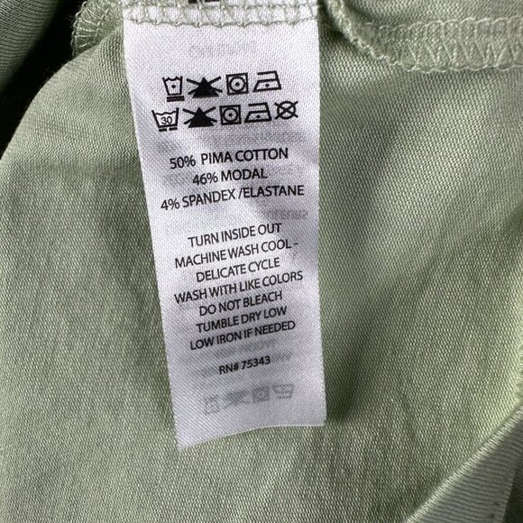 Isaac Mizrahi Top Womens Medium Green Pima Cotton Stretch Short Sleeve Tee Shirt - Picture 4 of 5